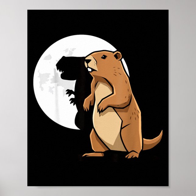Póster Groundhog Shadow Dinosaur Puppet Happy Groundhog D (Frente)