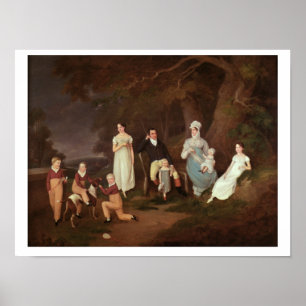 Póster Group portrait of a Squire, his Wife and Children