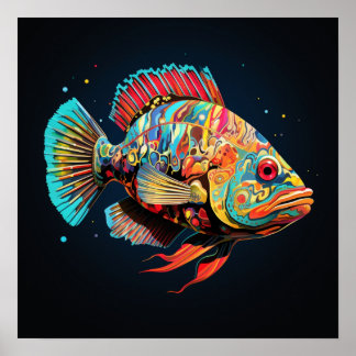 Póster Grouper Gigante Psicodélico