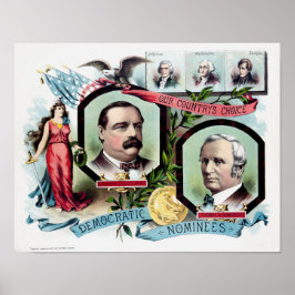 Póster Grover Cleveland y Thomas Hendricks Election Pri