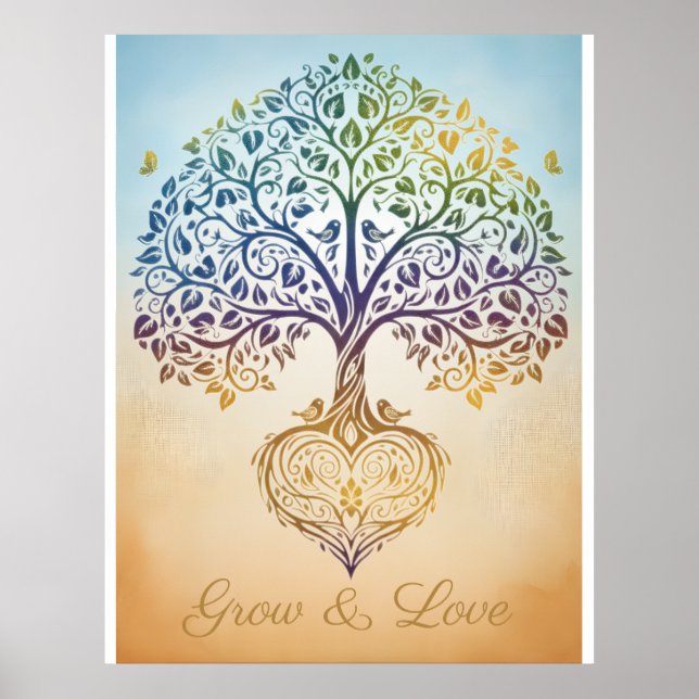 Póster Grow and Love Canvas (Frente)