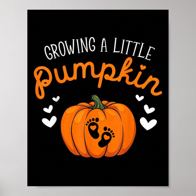 Póster Growing A-little Pumpkin Halloween Pregnancy Annou (Frente)