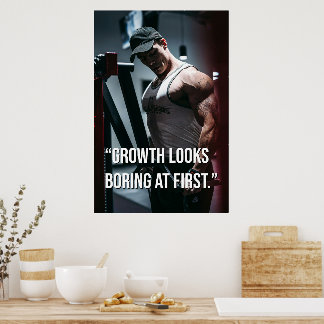 Póster Growth Looks Boring at First Gym Motivation Quote