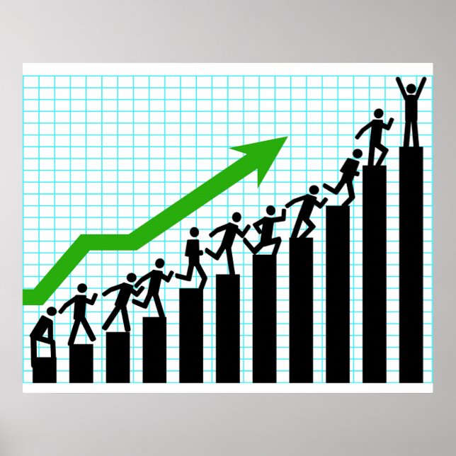 Póster Growth Success Progress Bar Chart (Frente)
