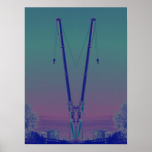 Póster Grúa azul
