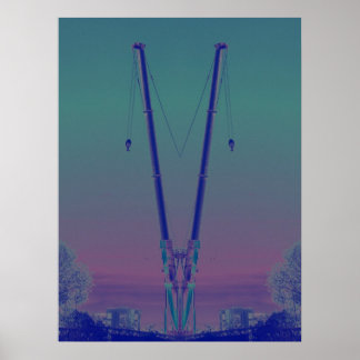 Póster Grúa azul