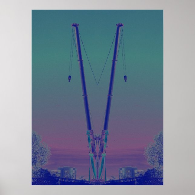 Póster Grúa azul (Frente)