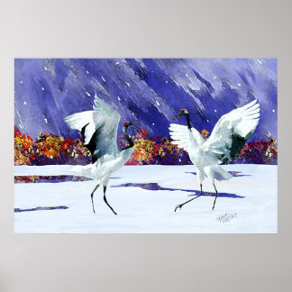 Póster Grúa blanca bailando