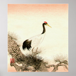 Póster Grúa en el árbol del pino Ito NisaburoIto Nisaburo