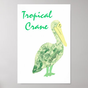 Póster Grúa tropical
