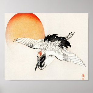 Póster Grúa voladora de Kōno Bairei