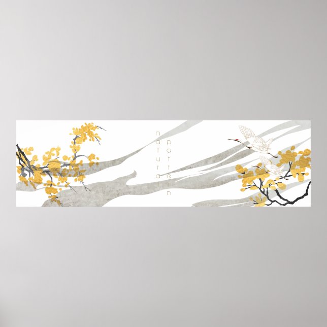 Póster grullas japonesas (Frente)