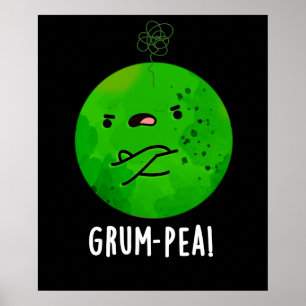 Póster Grum-pea Funny Veggie Pun Dark BG