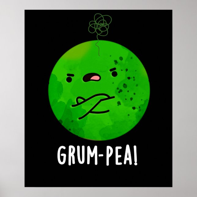 Póster Grum-pea Funny Veggie Pun Dark BG (Frente)