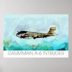 Póster Grumman A-6 Intruder representado en Paint not Pho