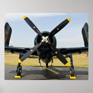 Póster Grumman F8F Bearcat caza embarcado de la Marina en