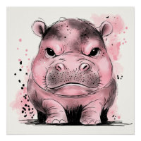 Grumpy Baby Hippo