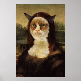 Póster Grumpy Cat Mona Lisa