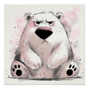 Póster Grumpy Polar Bear