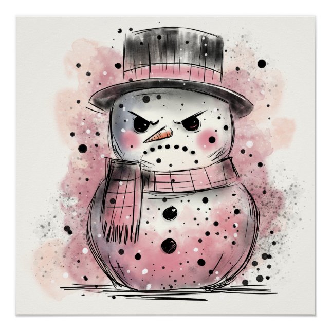 Póster Grumpy Snowman (Anverso)