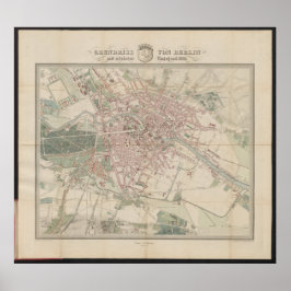 Póster Grundriss Map von Berlin, Historische Stadtkarte