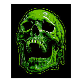 Póster Grüner Vampirschädel