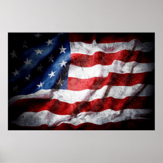 Póster Grunge American flag