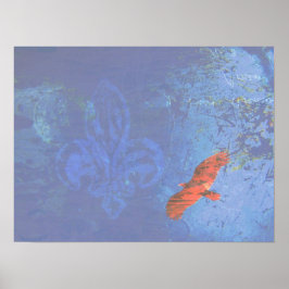 Póster Grunge azul solar