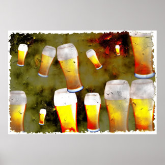 Póster Grunge Beer