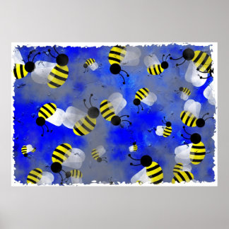Póster Grunge Bees