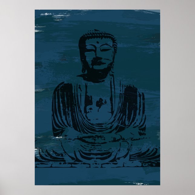 Póster Grunge Buddha Poster - Dark Teal (Frente)