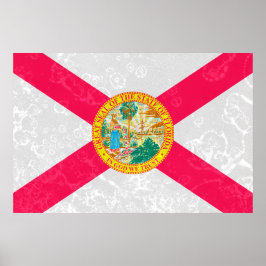 Póster Grunge de bandera del estado de Florida