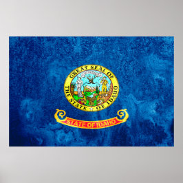 Póster Grunge de bandera del estado de Idaho