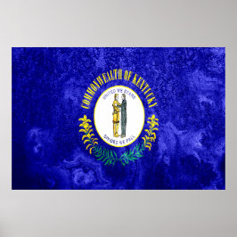 Póster Grunge de bandera del estado de Kentucky