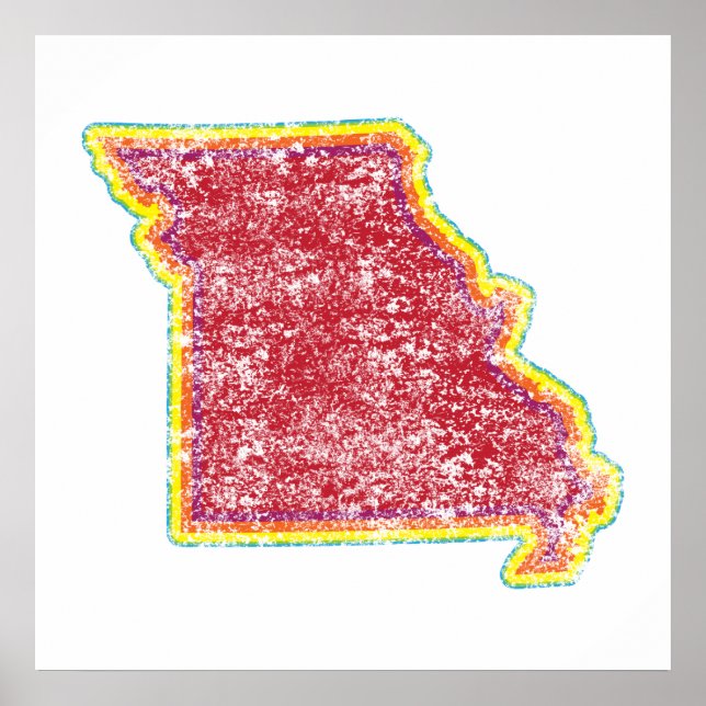 Póster grunge de color de missouri (Frente)