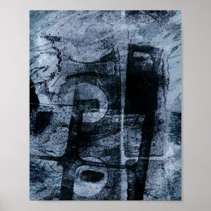 Póster Grunge de graffiti pintado   Marina oscura y azul 