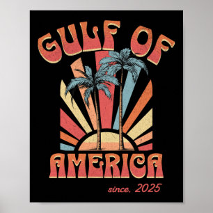 Póster Grunge Design Funny Retro 2025, Gulf Of Usa Americ