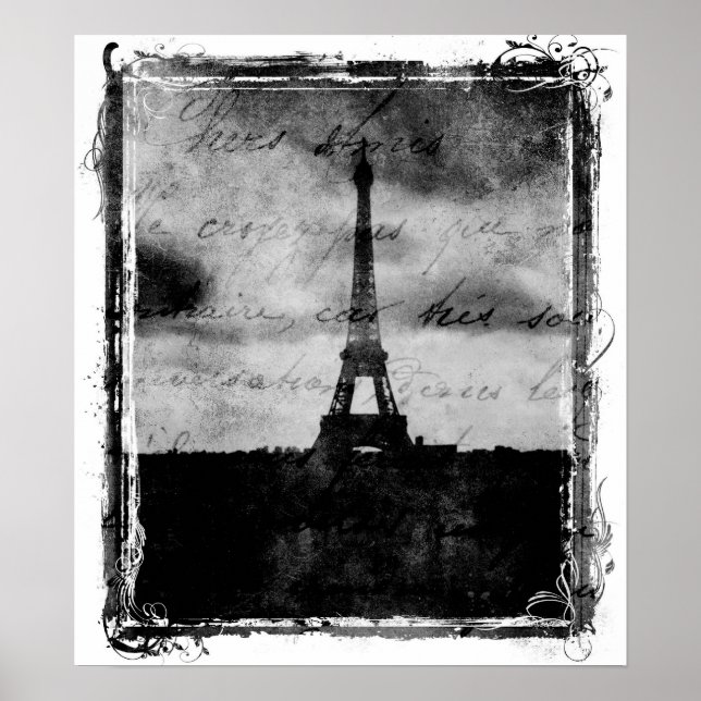Póster Grunge Edge Poster de París (Frente)
