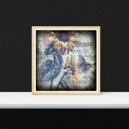 Póster Grunge efímero efímero esférico de mariposa de gir
