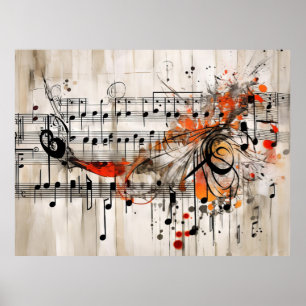 Póster Grunge Music Score