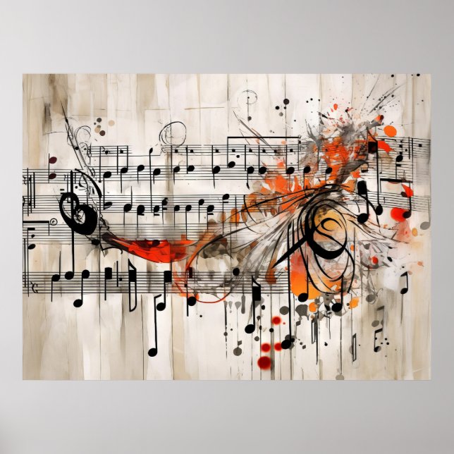 Póster Grunge Music Score (Frente)