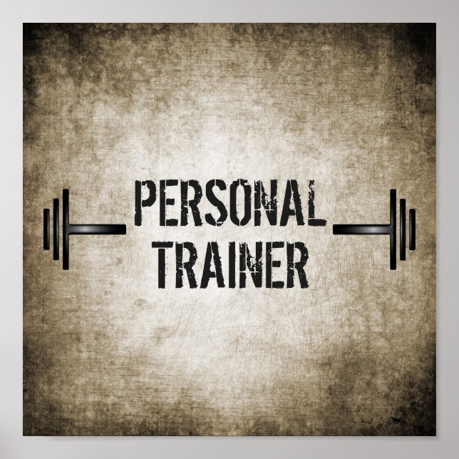 Póster Grunge Personal Trainer Poster (Frente)