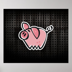 Póster Grunge Pig