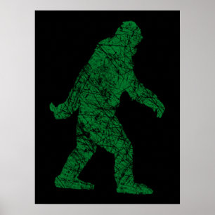 Póster Grunge Squatchin Bigfoot Style