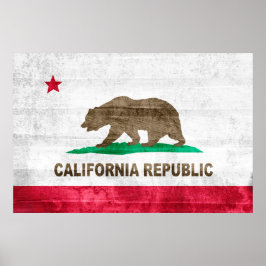 Póster Grunge State Flaf de California