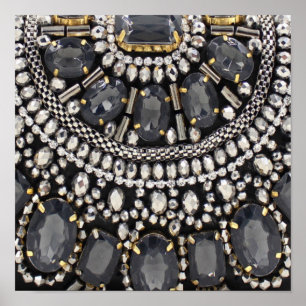 Póster grunge steampunk art deco negro plateado bohemio