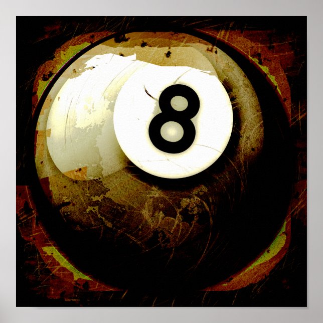 Póster Grunge Style 8 Ball (Frente)