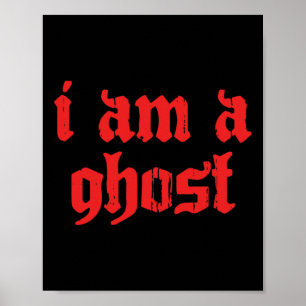Póster Grunge Suave Soy Un Fantasma Halloween