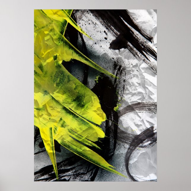 Póster Grunge textura expresiva pinceladas de pincel (Frente)