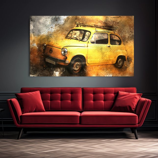 Póster Grunge Yellow Vintage Car Automobile Wall Art (Subido por el creador)